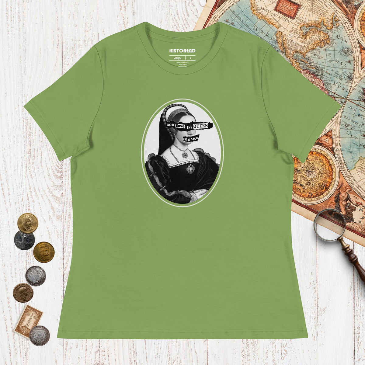 Leaf God Save the Queen Catherine Howard - Women's Tee - history buff gift by HistoHead