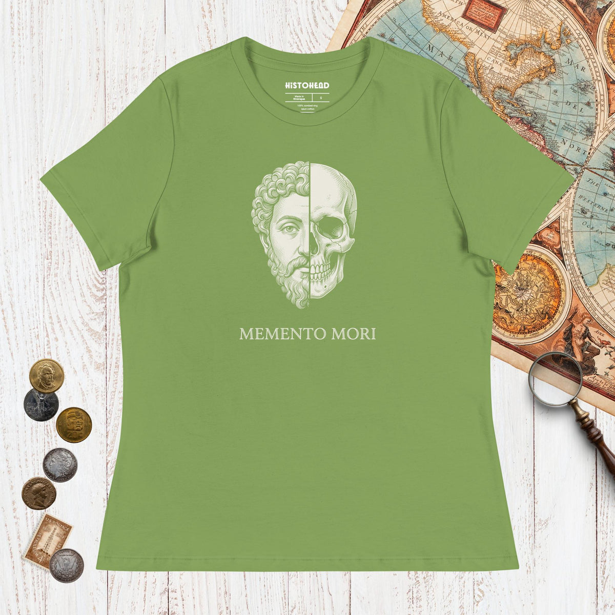 Leaf Marcus Aurelius Skull - Women's Tee - history buff gift by HistoHead