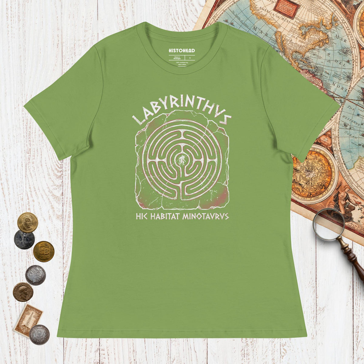 Leaf Labyrinthus Here Lives Minotaur - Women's Tee - history buff gift by HistoHead