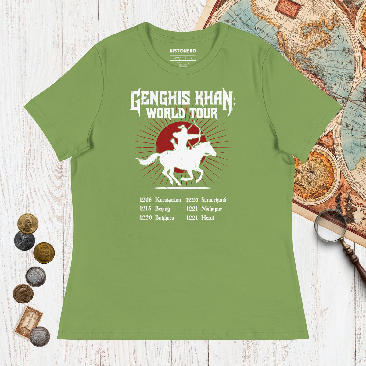 Leaf Genghis Khan World Tour - Women's Tee - history buff gift by HistoHead