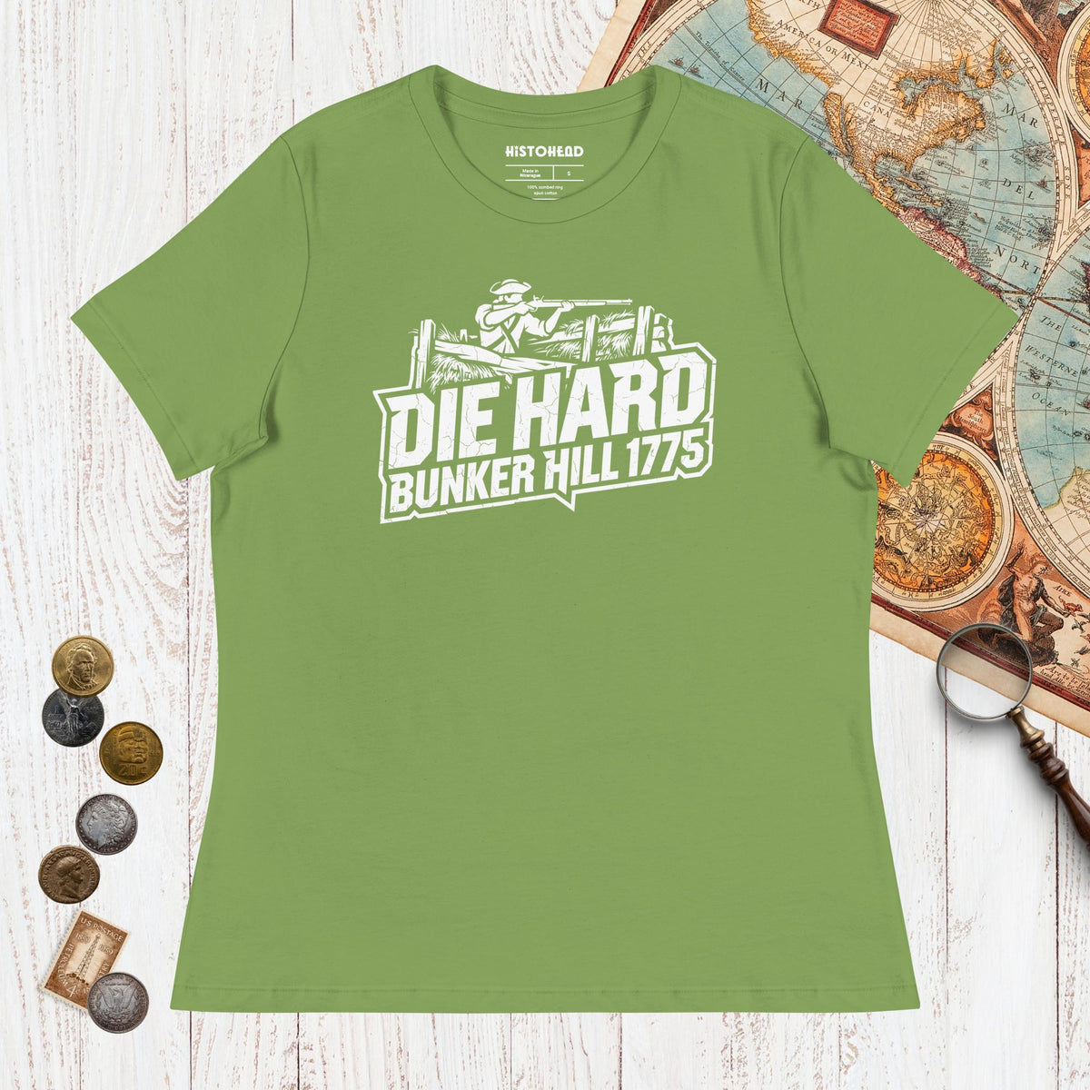 Leaf Die Hard Bunker Hill 1775 - Women's Tee - history buff gift by HistoHead