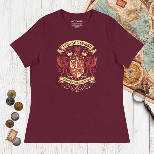 Maroon Glyndwr Rebellion 1400 - Women's Tee - history buff gift by HistoHead