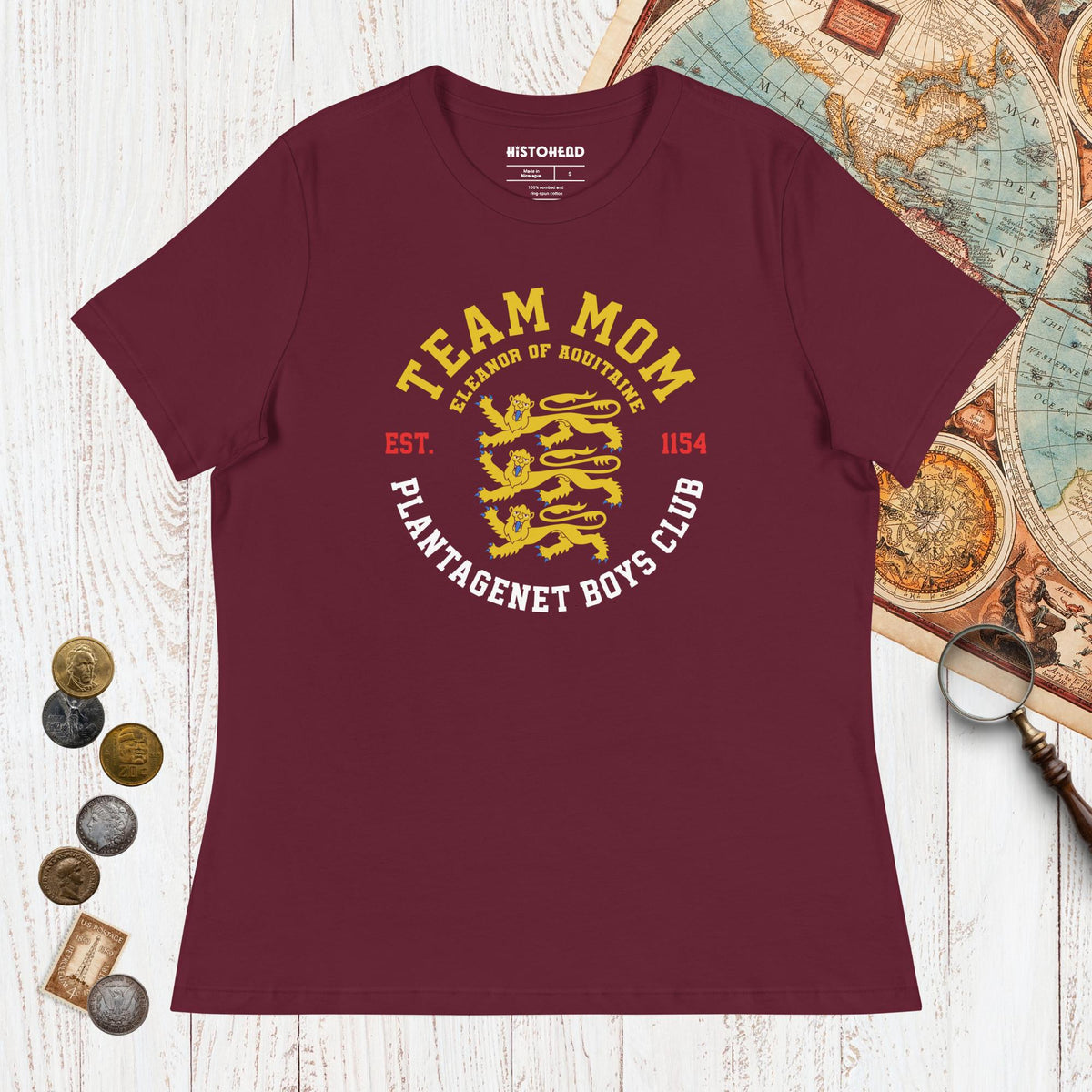 Maroon Team Mom Eleanor of Aquitaine - Women's Tee - history buff gift by HistoHead