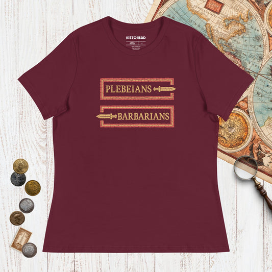 Maroon Mosaic Plebeians or Barbarians - Women's Tee - history buff gift by HistoHead