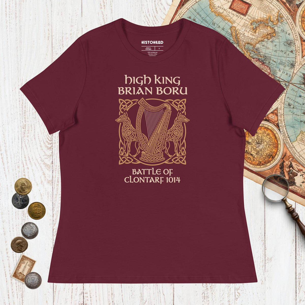 Maroon Brian Boru - Women's Tee - history buff gift by HistoHead