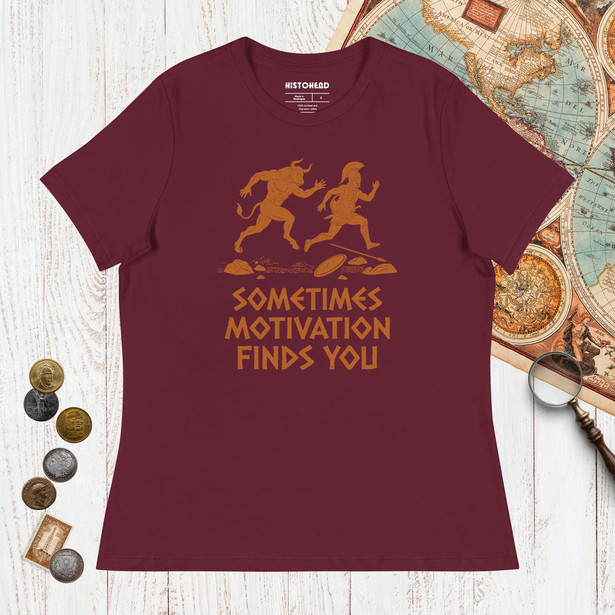 Maroon Motivation Finds You Minotaur Edition - Women's Tee - history buff gift by HistoHead