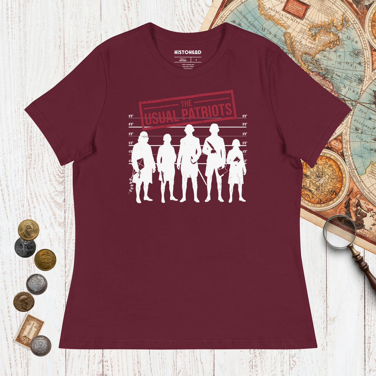 Maroon The Usual Patriots - Women's Tee - history buff gift by HistoHead