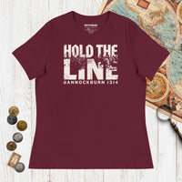 Maroon Hold The Line Bannockburn 1314 - Women's Tee - history buff gift by HistoHead
