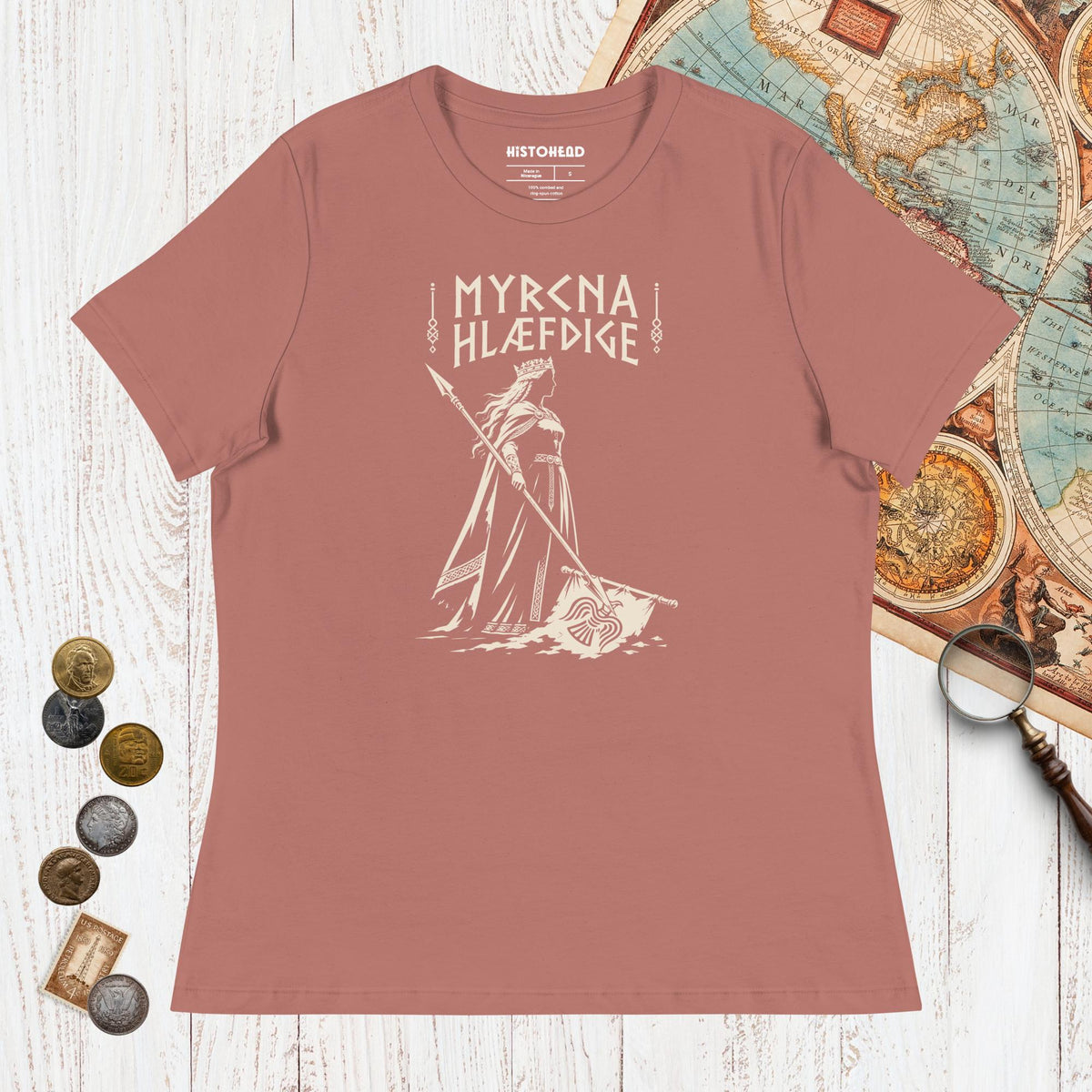 Mauve Æthelflæd Myrcna Hlæfdige - Women's Tee - history buff gift by HistoHead