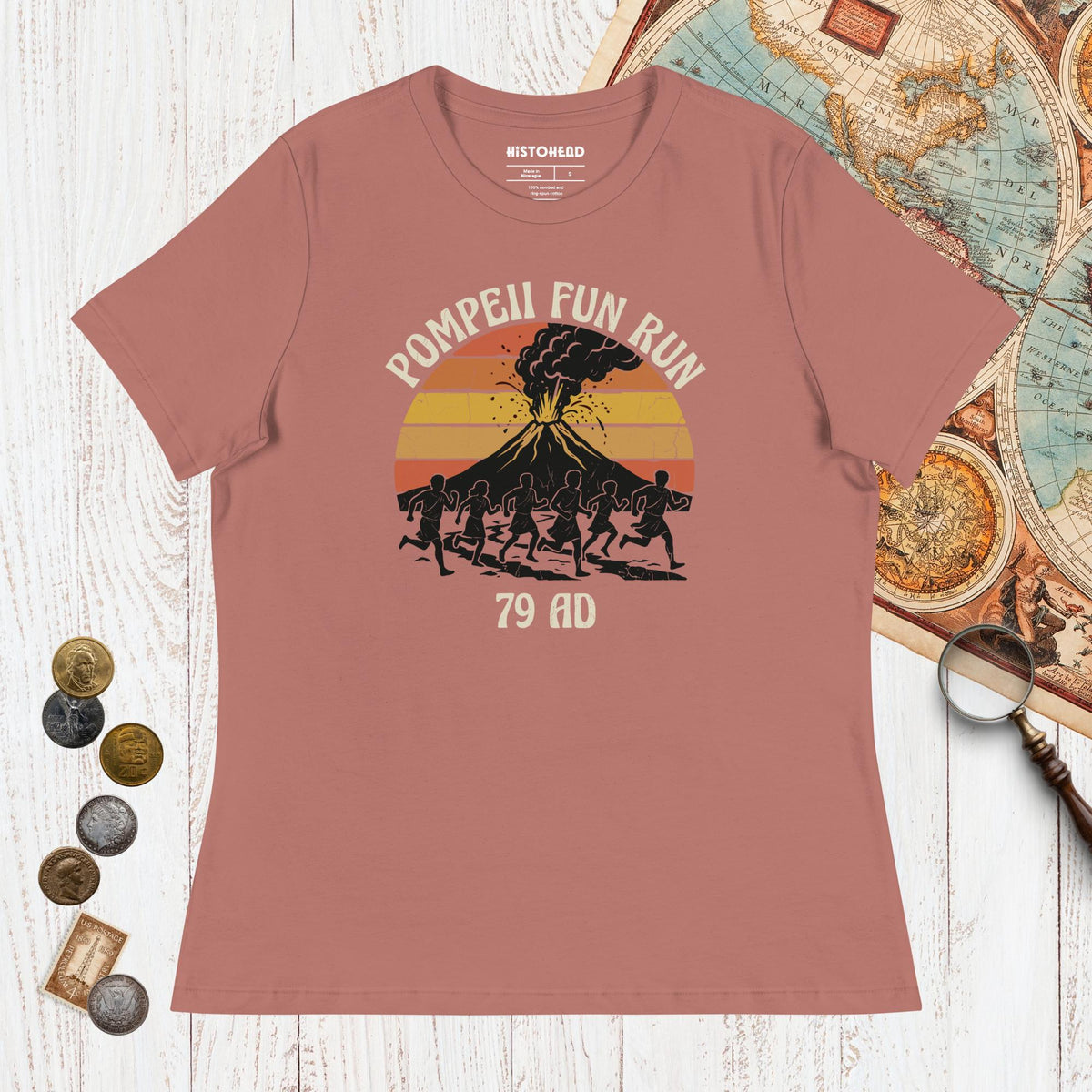 Mauve Pompeii Fun Run Retro - Women's Tee - history buff gift by HistoHead