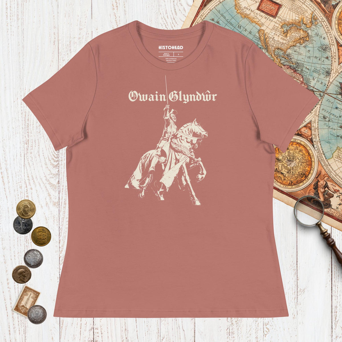 Mauve Owain Glyndŵr Statue - Women's Tee - history buff gift by HistoHead