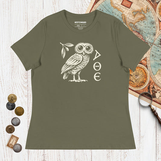 Military Green Owl of Athena - Women's Tee - history buff gift by HistoHead
