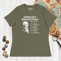 Military Green Robespierre's Conflict Resolution - Women's Tee - history buff gift by HistoHead
