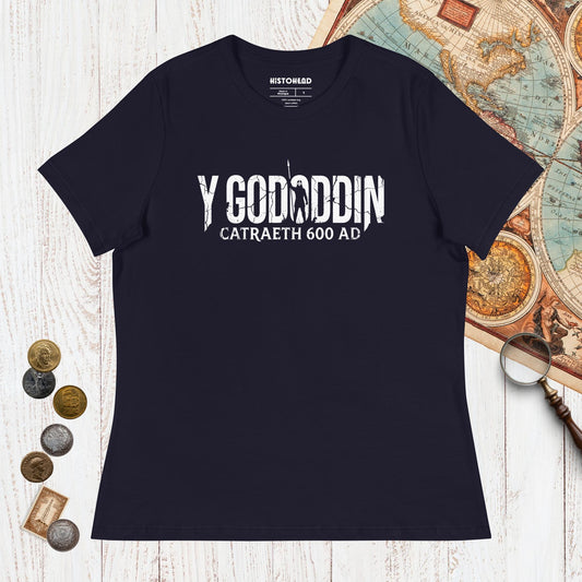 Navy Y Gododdin Catraeth 600 - Women's Tee - history buff gift by HistoHead