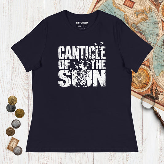Navy Canticle of the Sun Saint Francis of Assisi Birds - Women's Tee - history buff gift by HistoHead