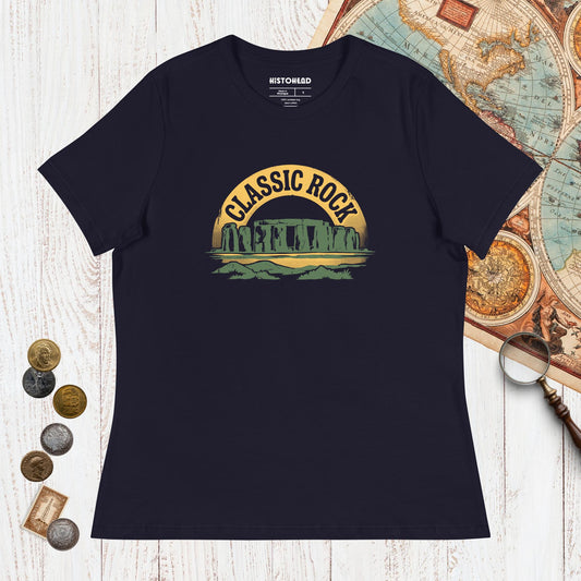 Navy Stonehenge Classic Rock - Women's Tee - history buff gift by HistoHead