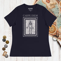 Navy Carpe Diem Skeleton - Women's Tee - history buff gift by HistoHead