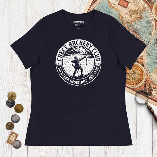 Navy Crecy Archery Club - Women's Tee - history buff gift by HistoHead