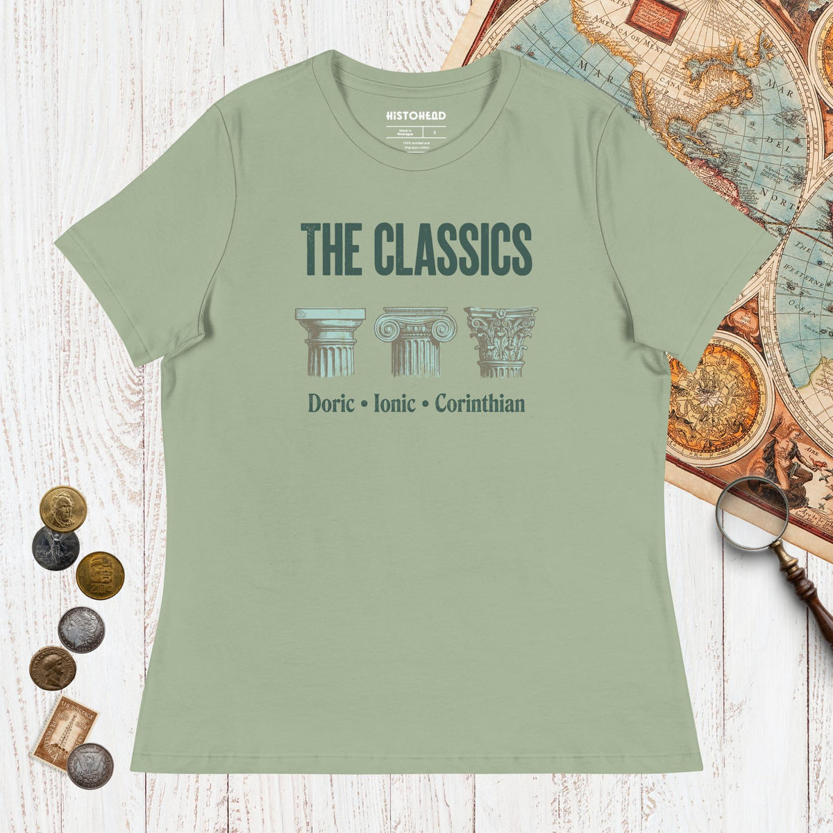 Sage The Classics Doric Ionic Corinthian - Women's Tee - history buff gift by HistoHead