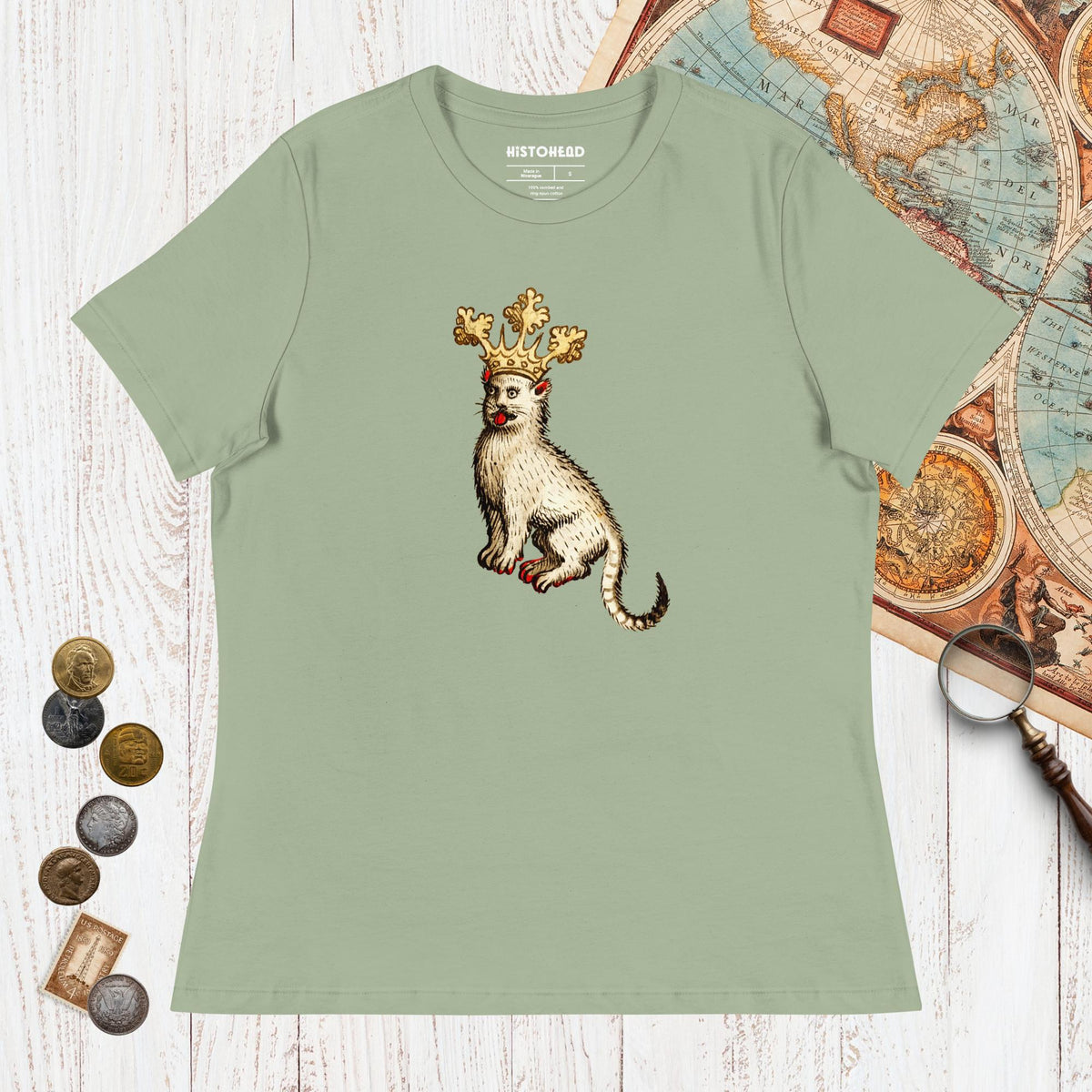 Sage Medieval Cat King - Women's Tee - history buff gift by HistoHead