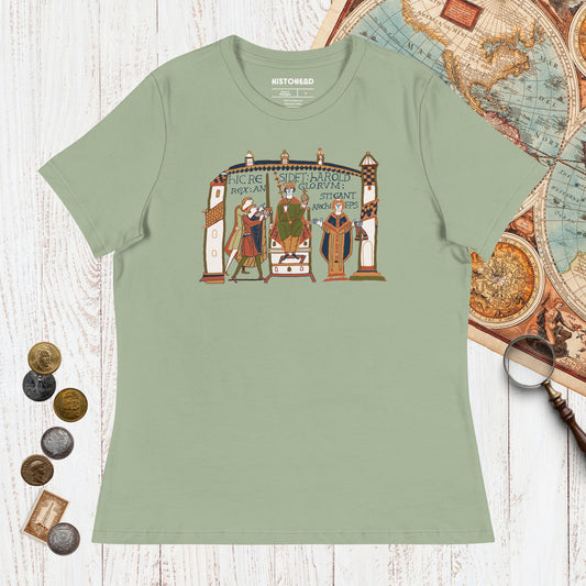 Sage Here Sits Throned Harold King of the English Bayeux Tapestry - Women's Tee - history buff gift by HistoHead