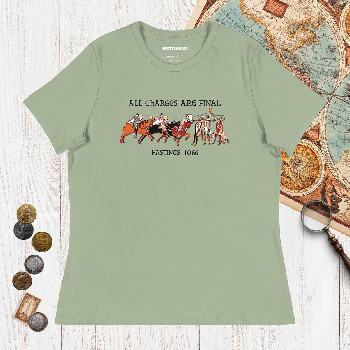 Sage Bayeux Tapestry All Charges Are Final - Women's Tee - history buff gift by HistoHead