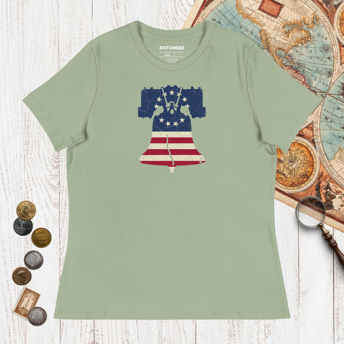 Sage Liberty Bell - Women's Tee - history buff gift by HistoHead