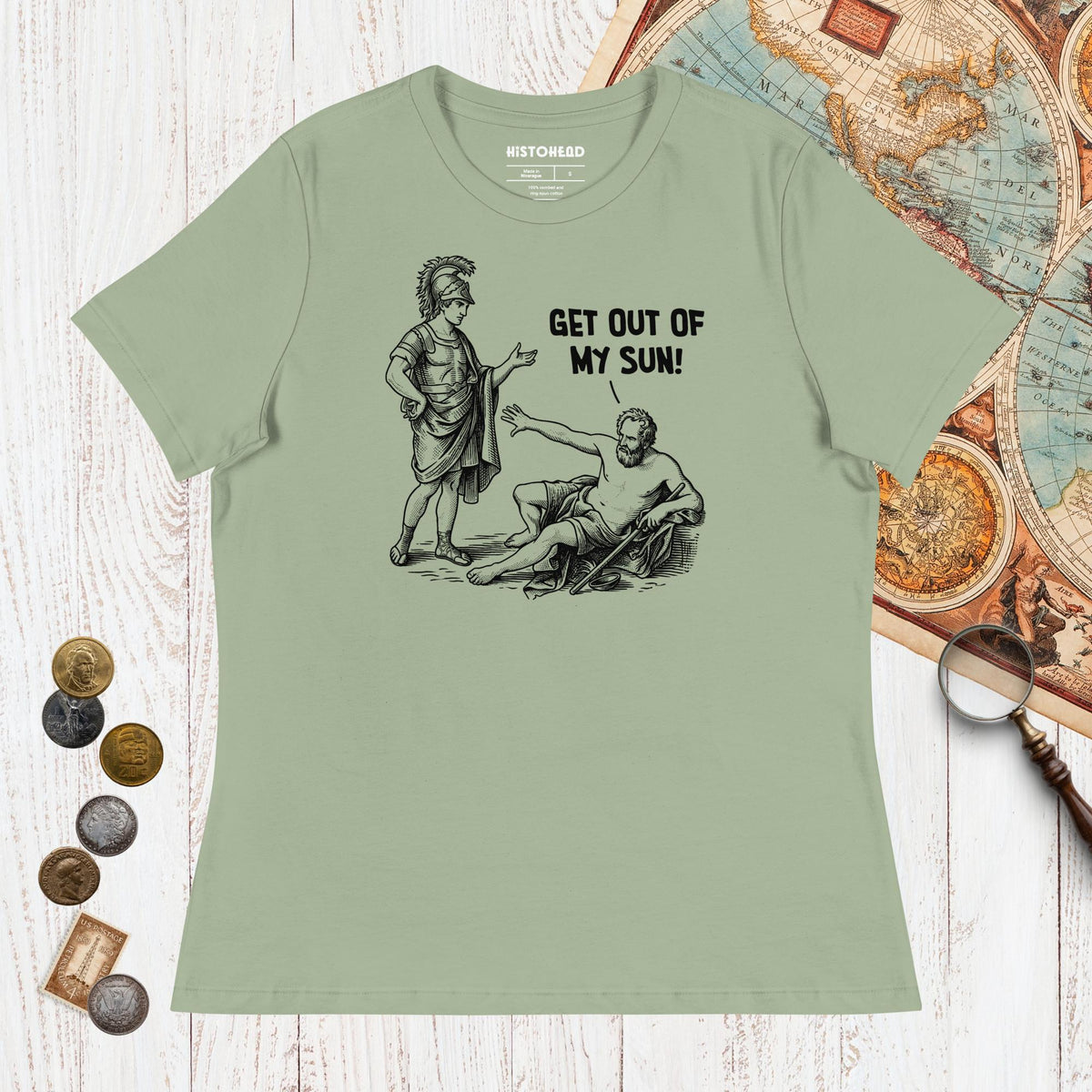 Sage Diogenes: Get Out of My Sun - Women's Tee - history buff gift by HistoHead