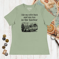 Sage Coffee Black Tea in the Harbor - Women's Tee - history buff gift by HistoHead