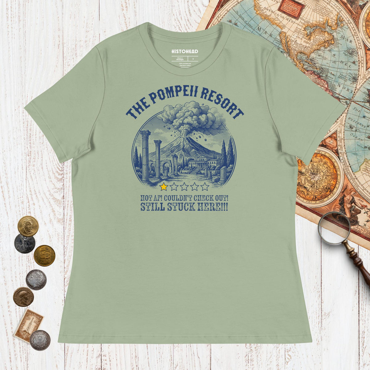 Sage The Pompeii Resort Review - Women's Tee - history buff gift by HistoHead