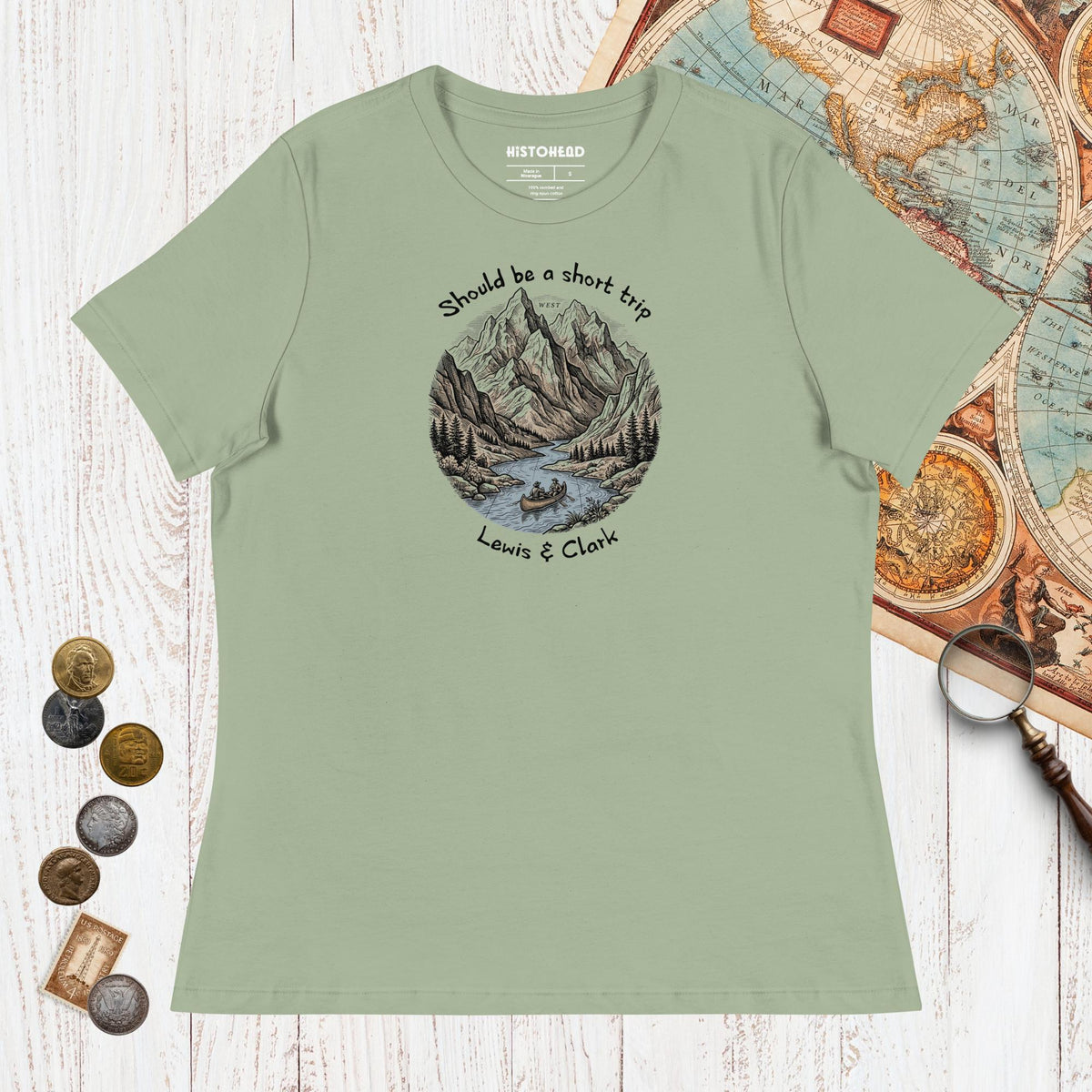 Sage Lewis & Clark Short Trip - Women's Tee - history buff gift by HistoHead
