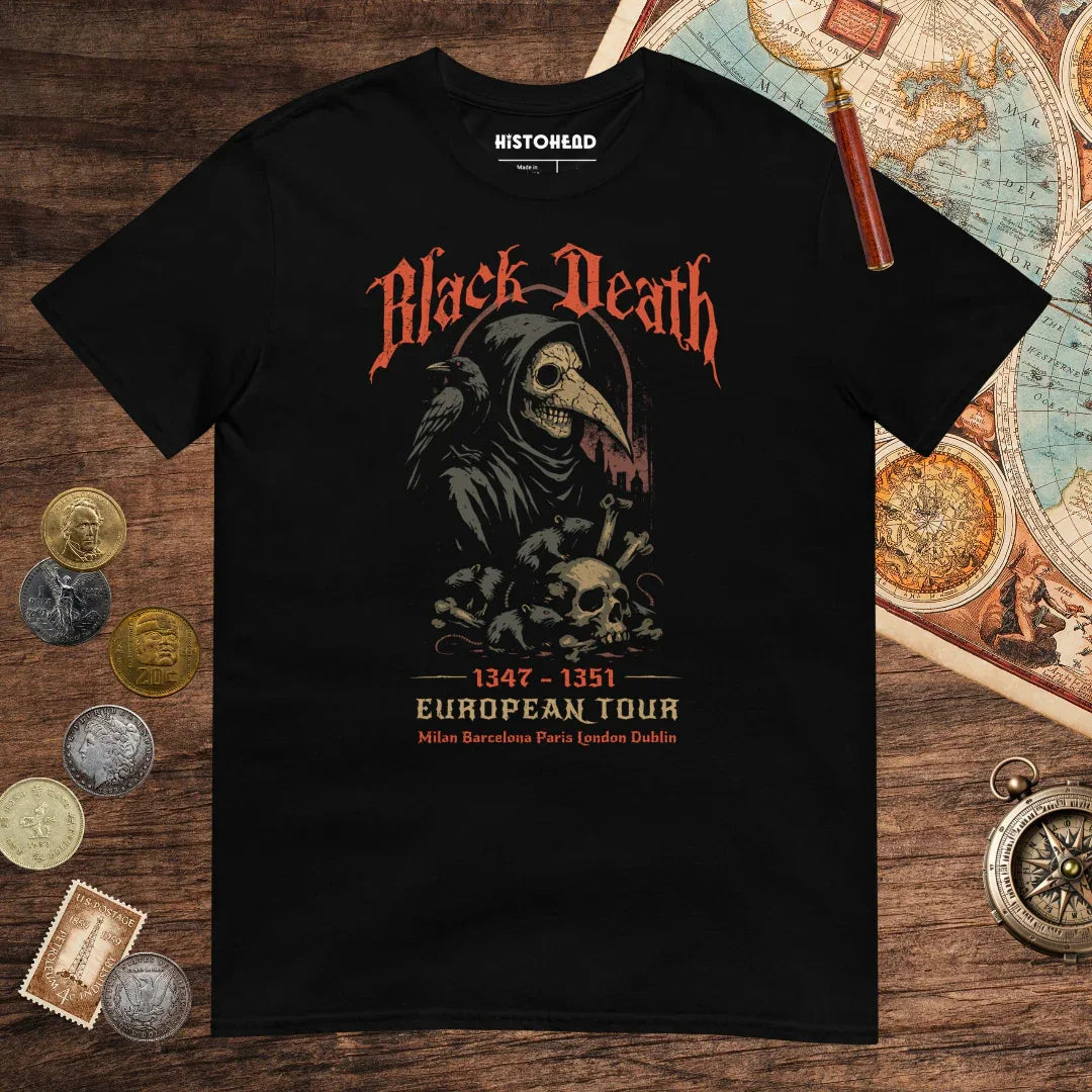 Black Black Death European Tour Tee - history buff gift by HistoHead