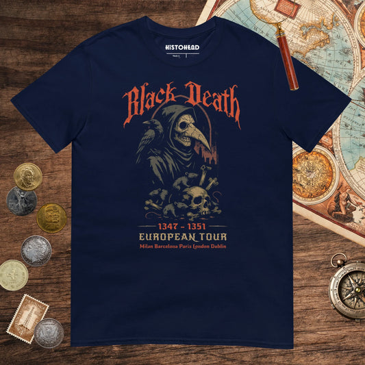 Navy Black Death European Tour Tee - history buff gift by HistoHead