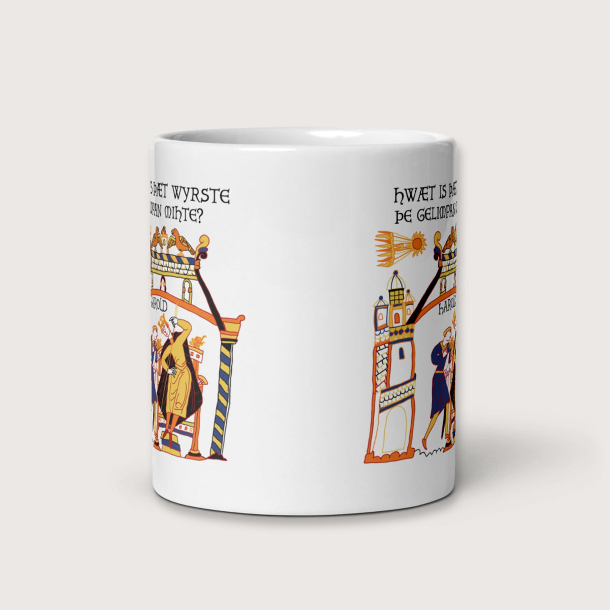 Bayeux Tapestry What's the Worst That Could Happen in Old English Mug - history buff gift by HistoHead