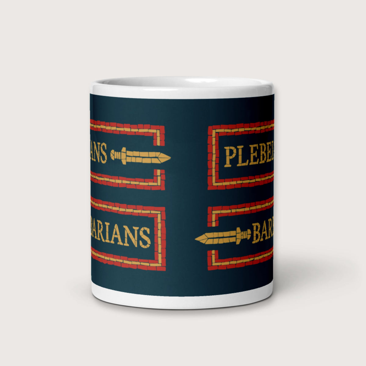 Mosaic Plebeians or Barbarians Mug - history buff gift by HistoHead
