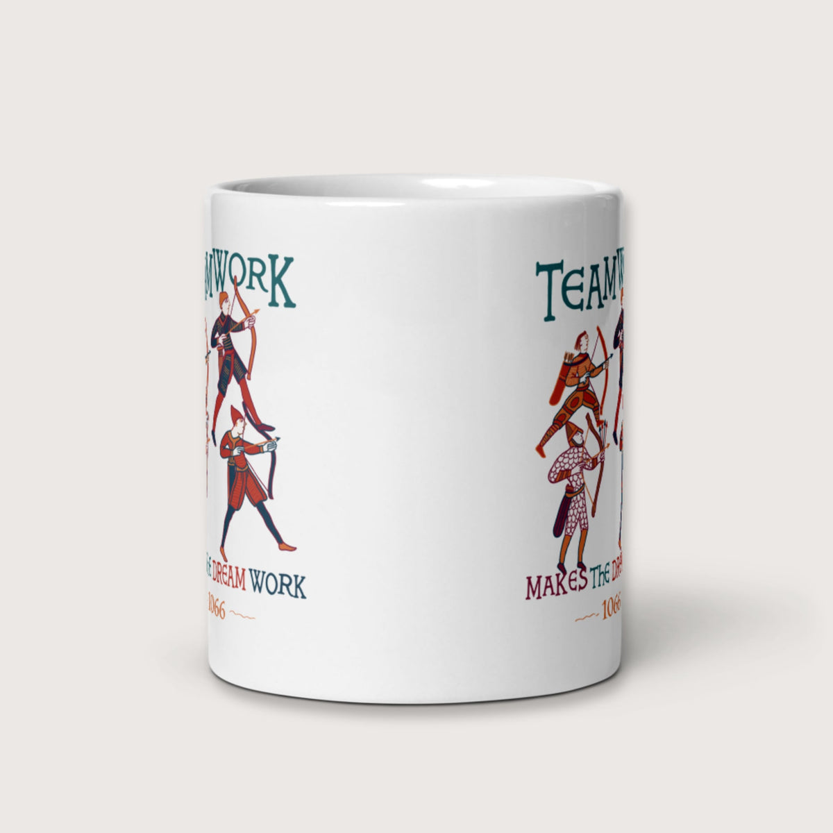 Bayeux Tapestry Teamwork Makes the Dream Work Mug - history buff gift by HistoHead
