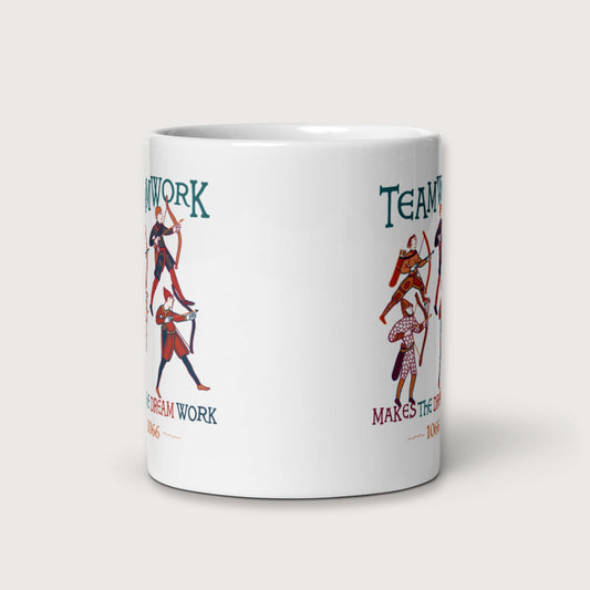 Bayeux Tapestry Teamwork Makes the Dream Work Mug - history buff gift by HistoHead
