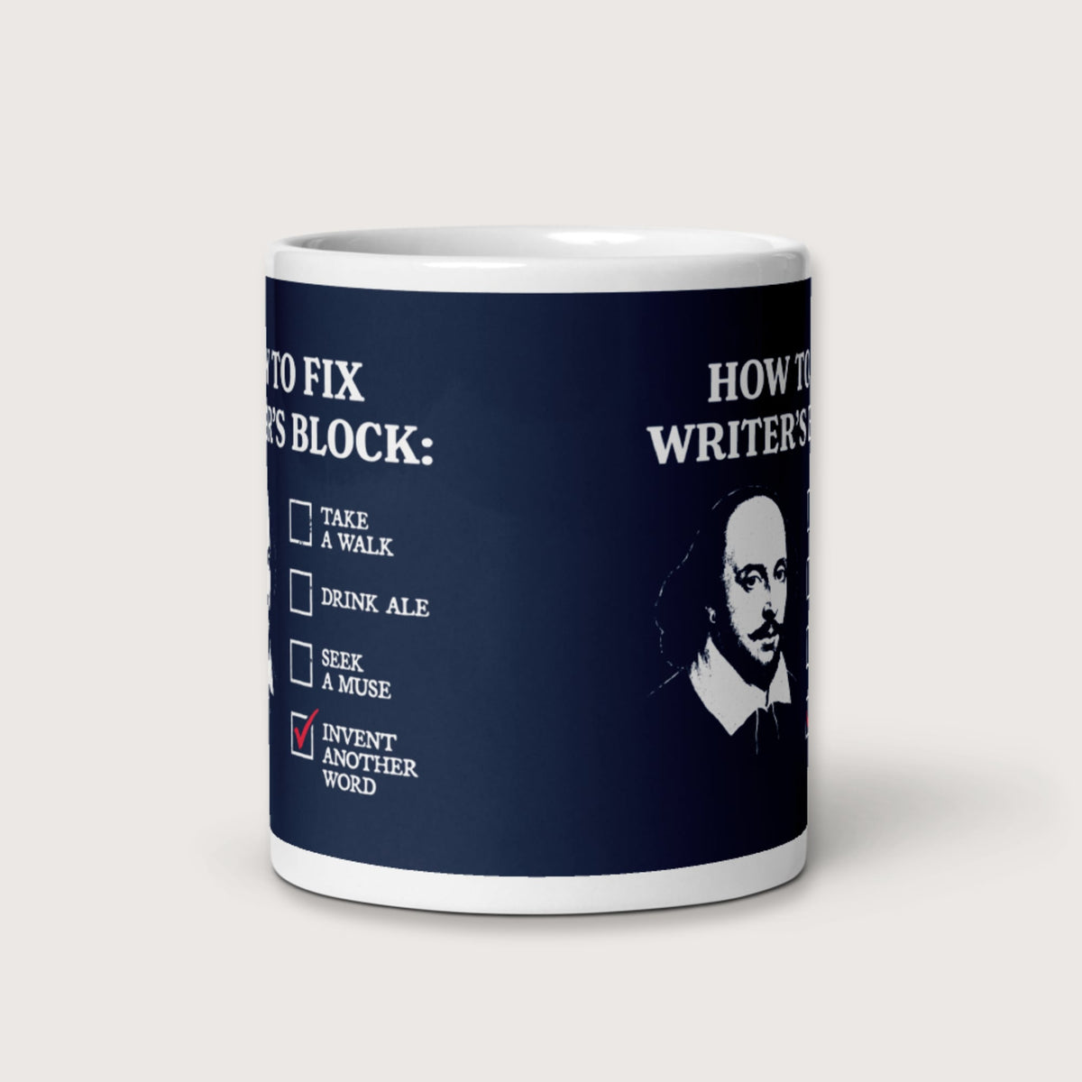 Shakespeare How to Fix Writer's Block Mug - history buff gift by HistoHead
