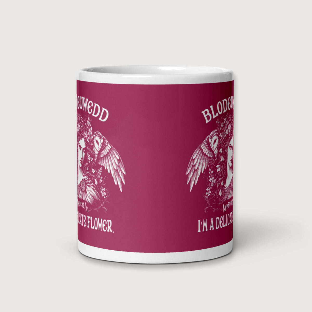 Blodeuwedd Apparently I'm A Delicate Flower Mug - history buff gift by HistoHead
