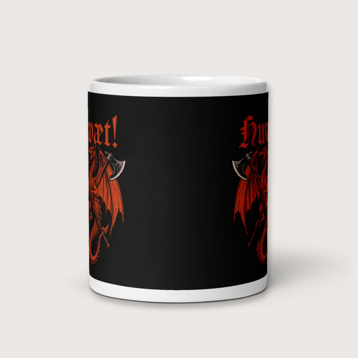 Hwæt Dragon Axe Mug - history buff gift by HistoHead