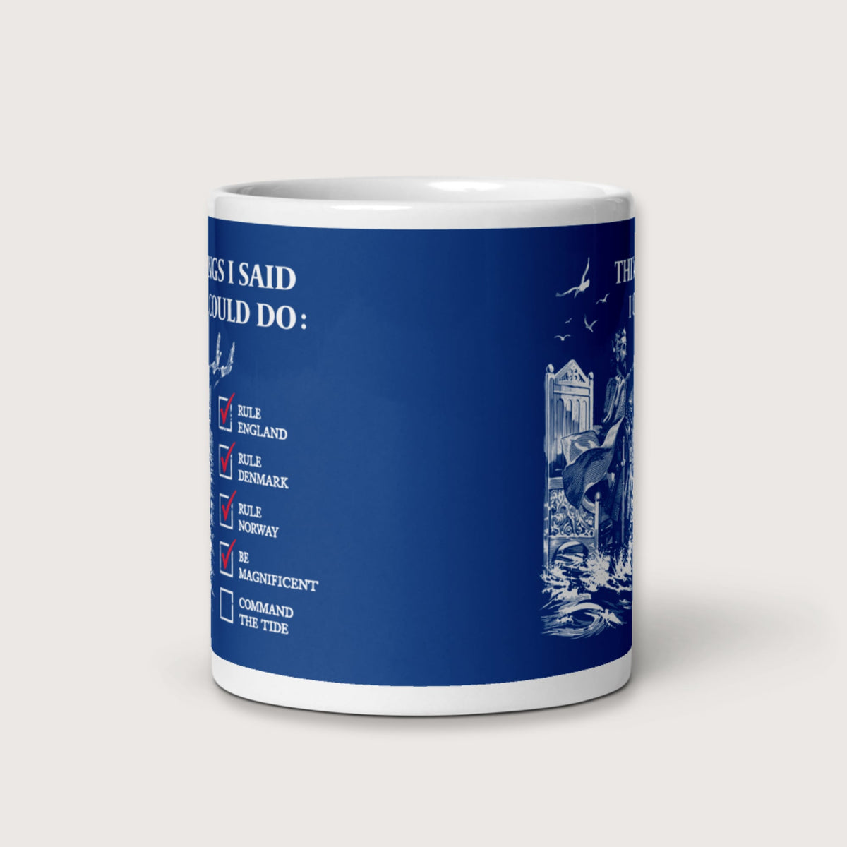 Cnut the Great Commanding the Tide Mug - history buff gift by HistoHead