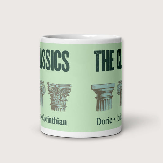 The Classics Doric Ionic Corinthian Mug - history buff gift by HistoHead