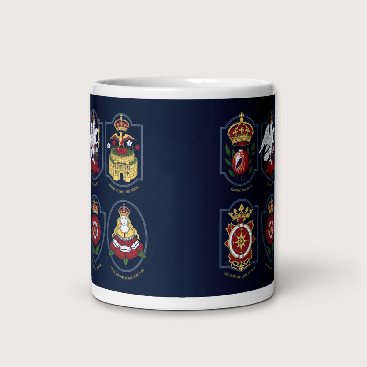 Six Wives Badges Mug - history buff gift by HistoHead