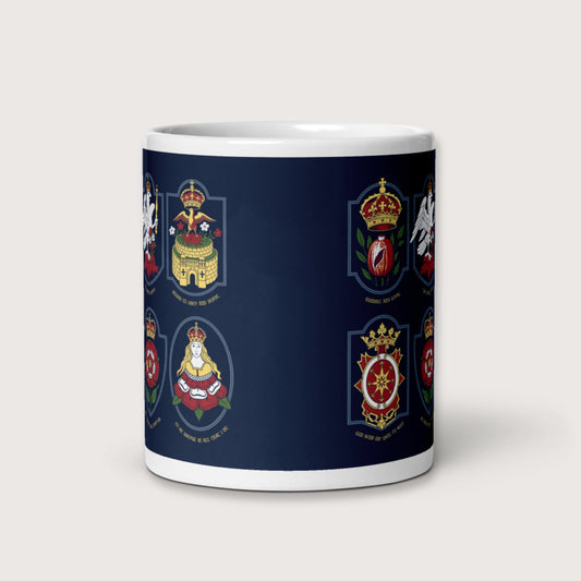 Six Wives Badges Mug - history buff gift by HistoHead