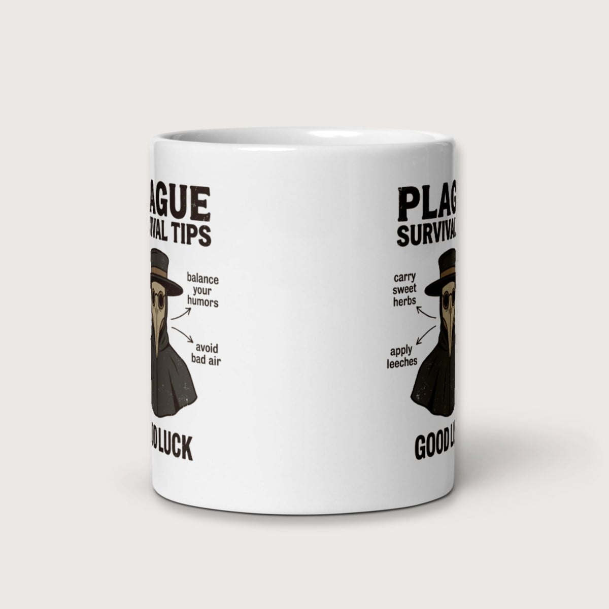 Plague Survival Tips Mug - history buff gift by HistoHead