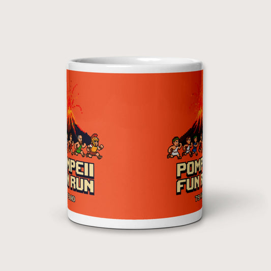 Pompeii Fun Run Pixel Art Mug - history buff gift by HistoHead