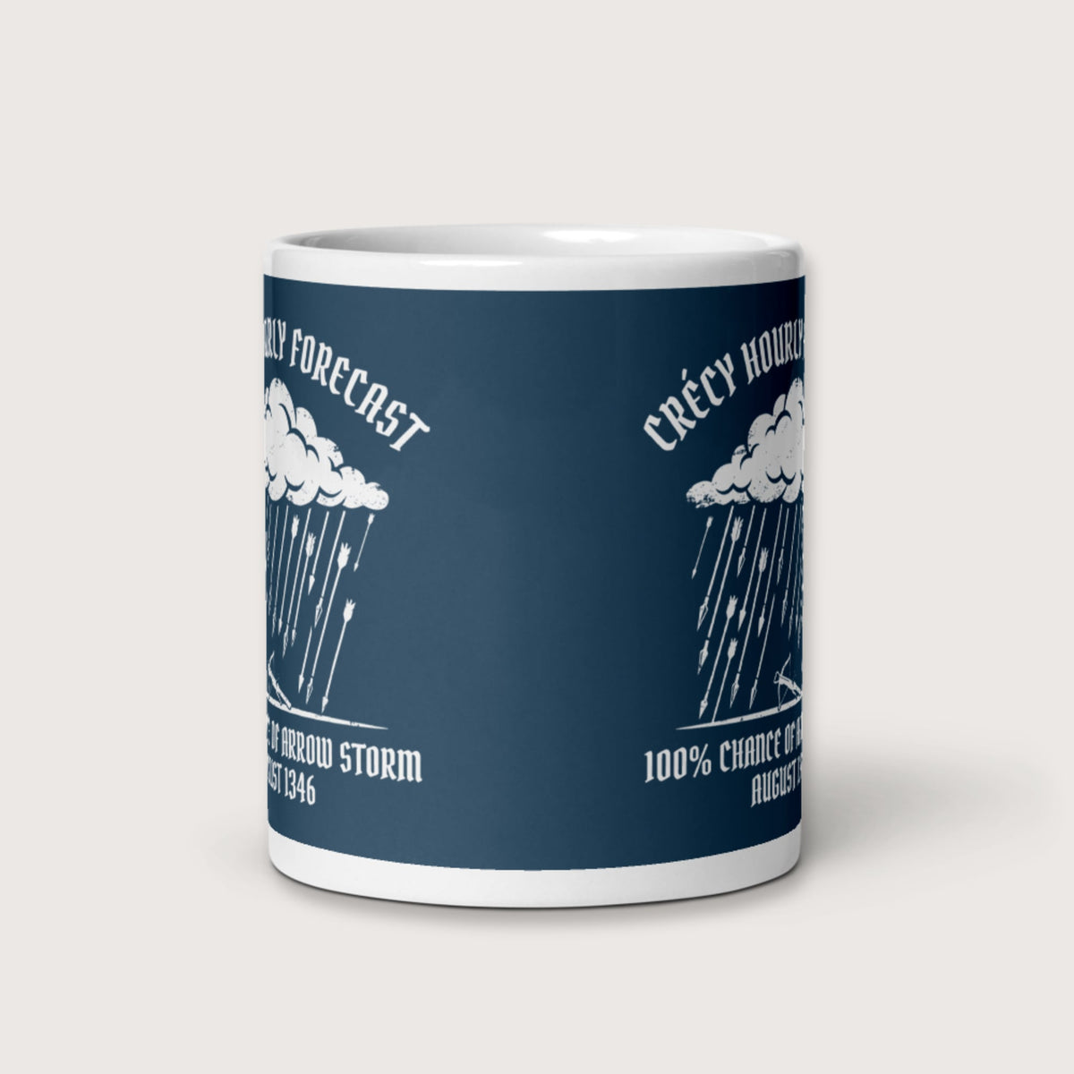 Crecy Arrow Storm Forecast Mug - history buff gift by HistoHead