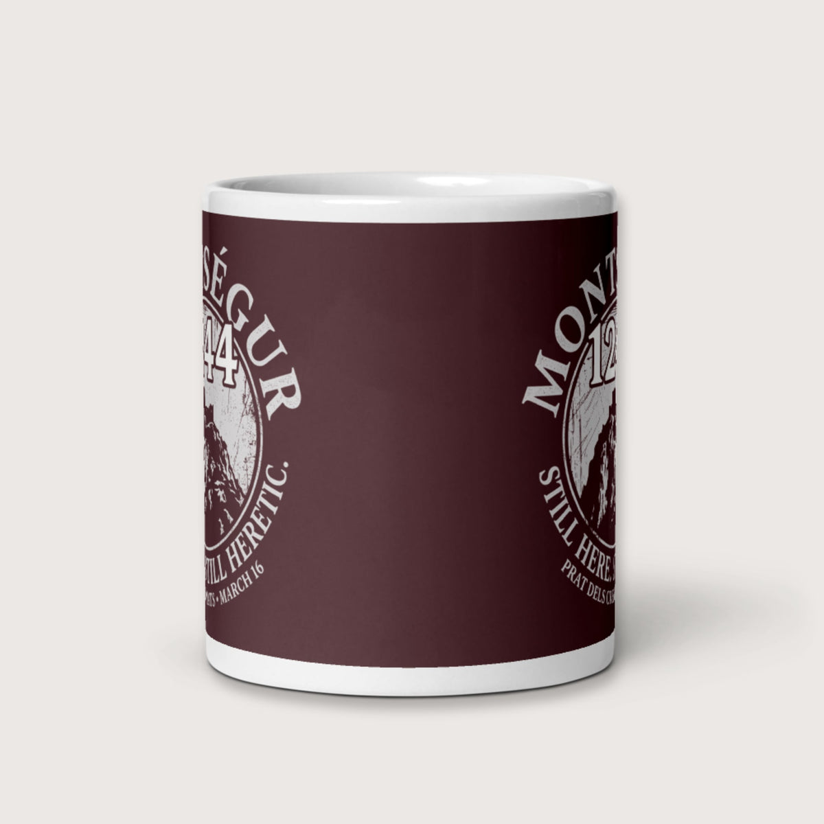 Montségur 1244 Still Here Still Heretic Mug - history buff gift by HistoHead