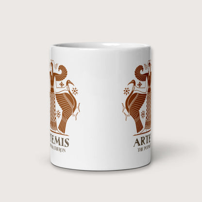 Artemis the Potnia Theron Pottery Art Mug - history buff gift by HistoHead