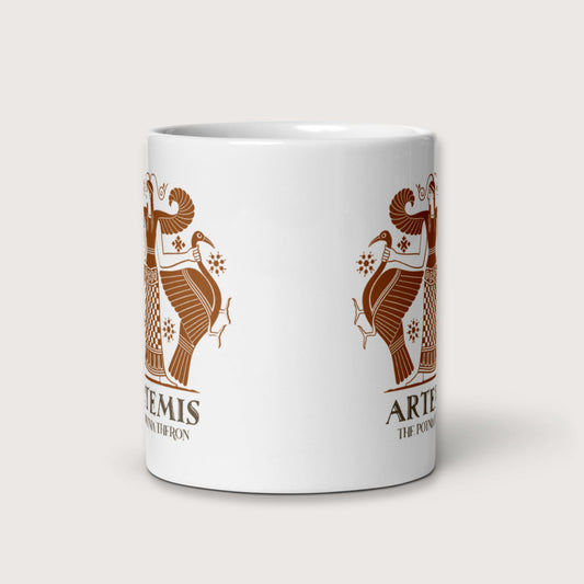 Artemis the Potnia Theron Pottery Art Mug - history buff gift by HistoHead